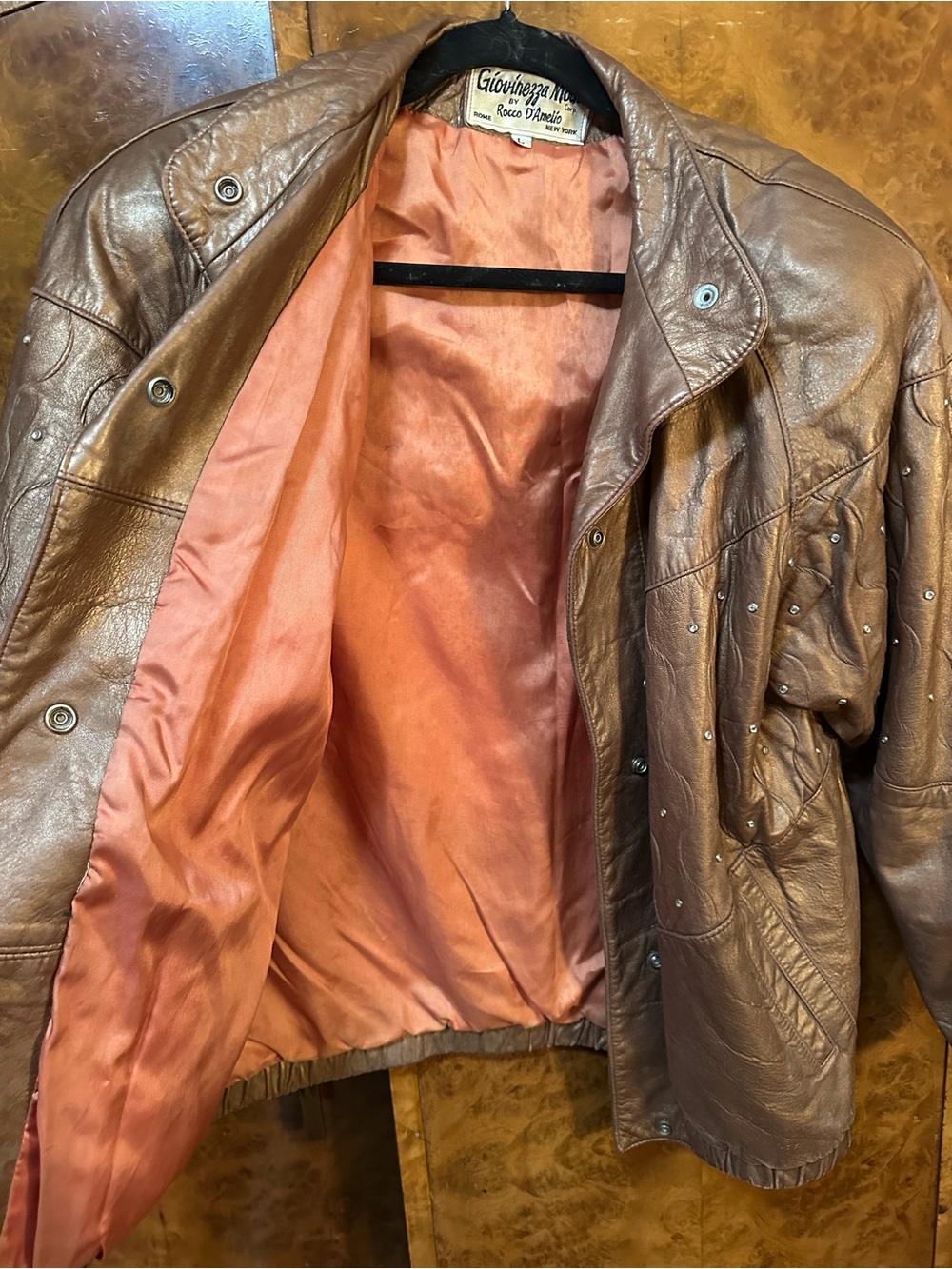 Vintage Rare Find Bronze Leather Studded Women's Jacket - Picture 3 of 7